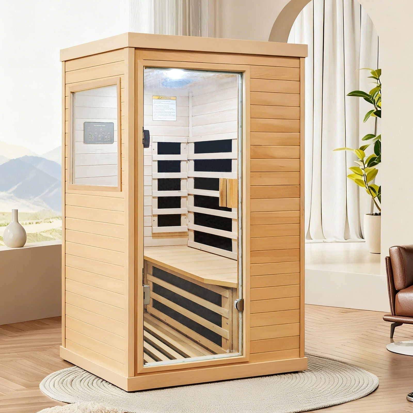 Infrared sauna room single — hemlock cabin